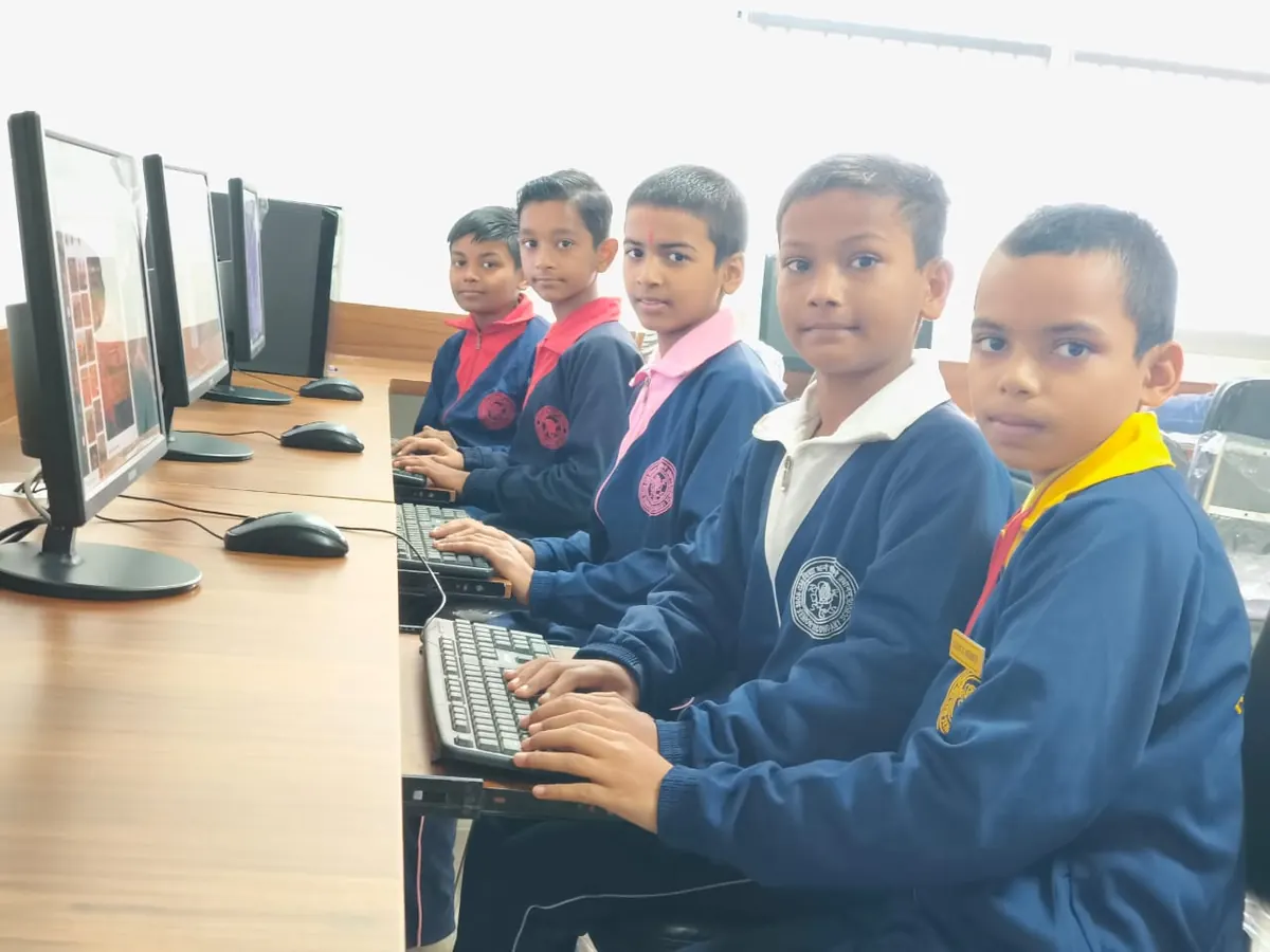Students learning digital skills