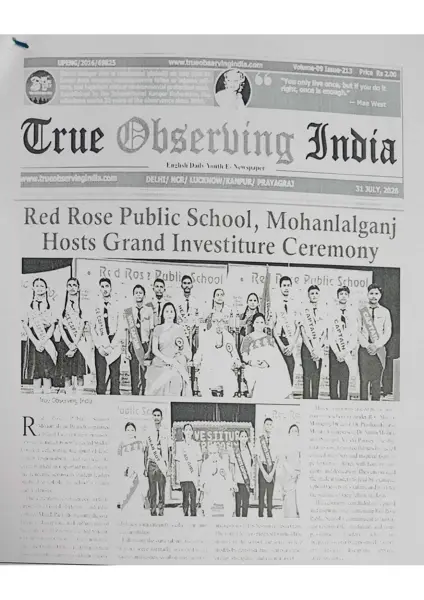 Newspaper clipping: Red Rose hosts investiture ceremony