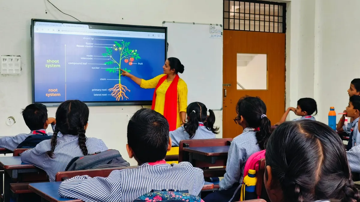 Interactive lesson on digital board